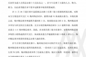 中冠梅县球乡向足协发函 请求调查海南陵水鼎力VS淄博齐盛​一役